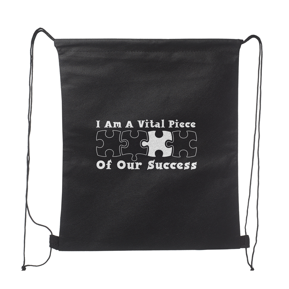 Success Backpack Vital Piece of our Success Non-Woven Drawstring Backpack | Myron Promos